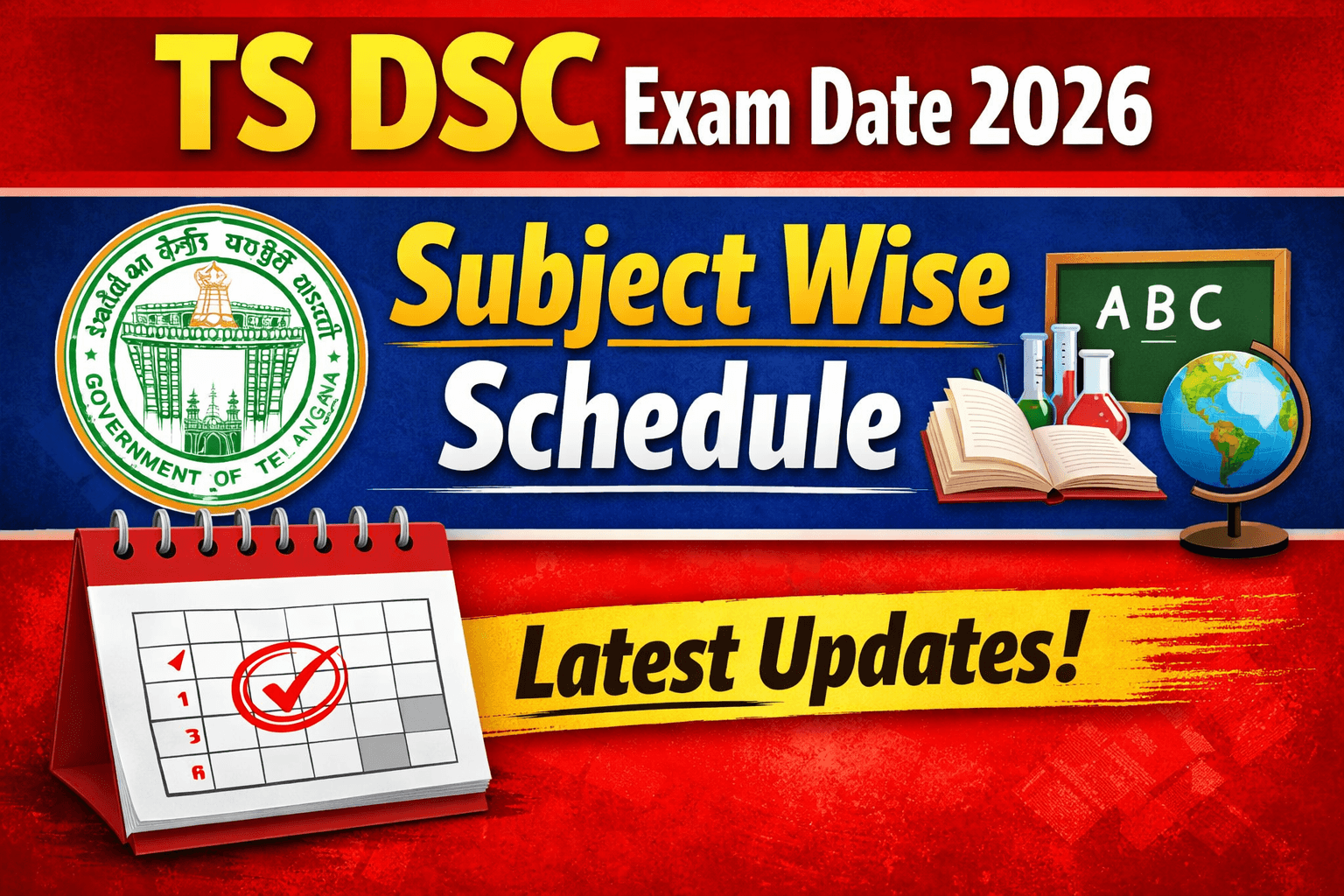 TS DSC Exam Date 2026 Subject Wise
