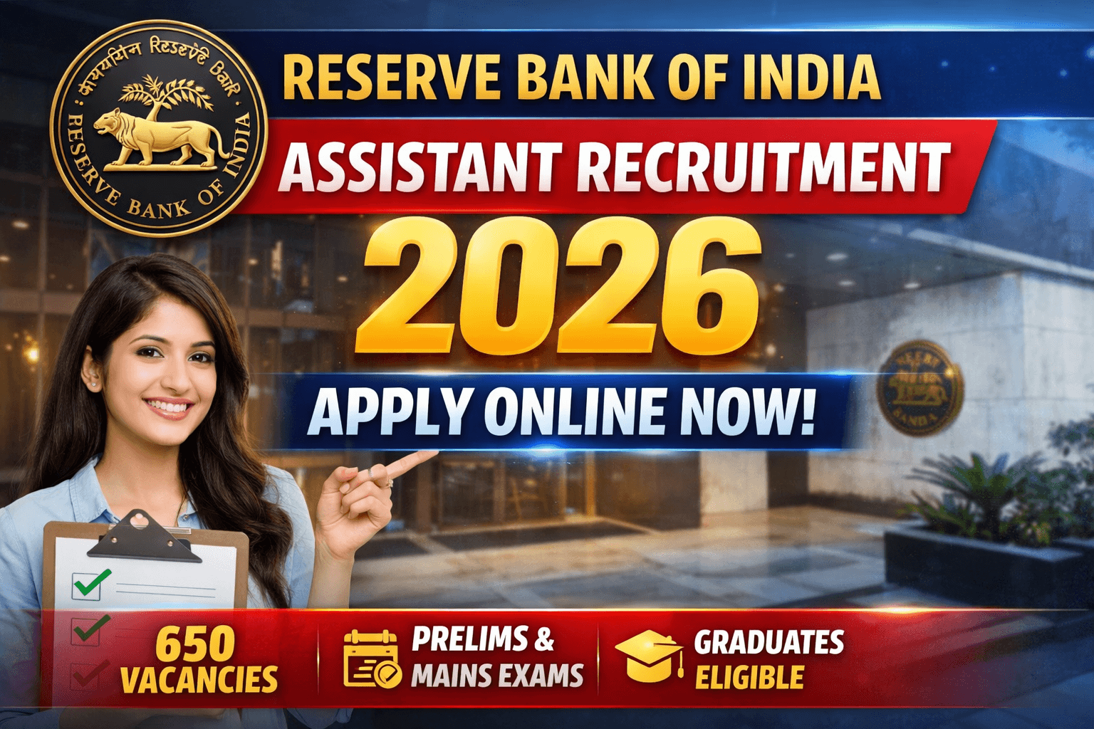 Reserve Bank of India Assistant Recruitment 2026 Apply Online