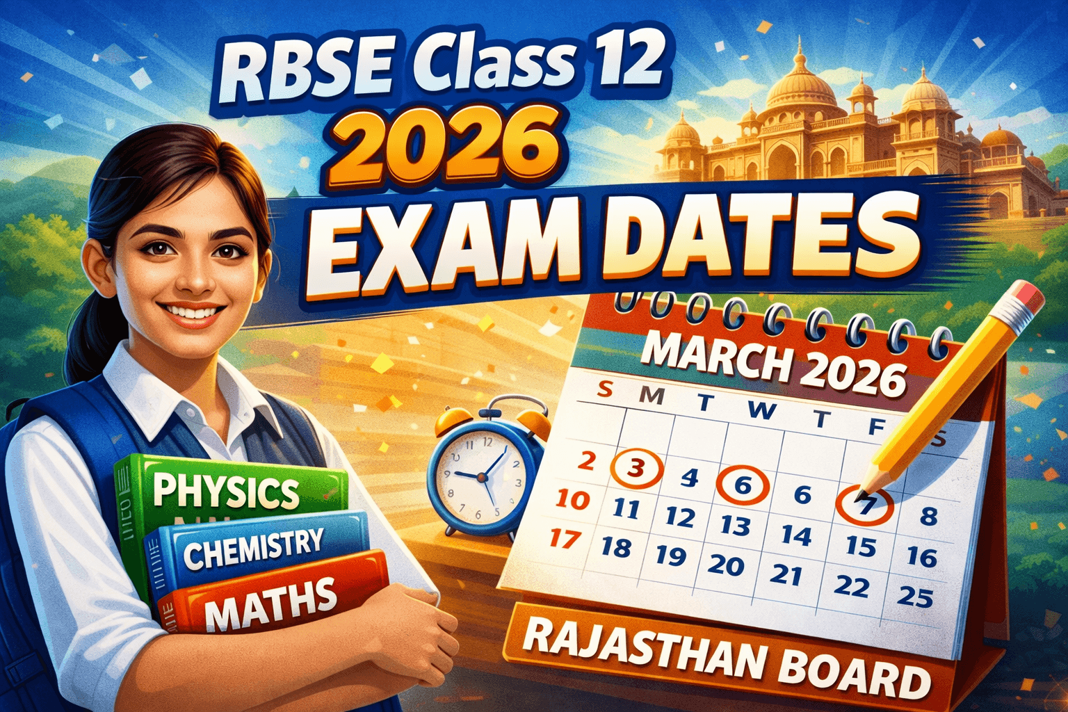 RBSE Class 12 2026 Exam Dates