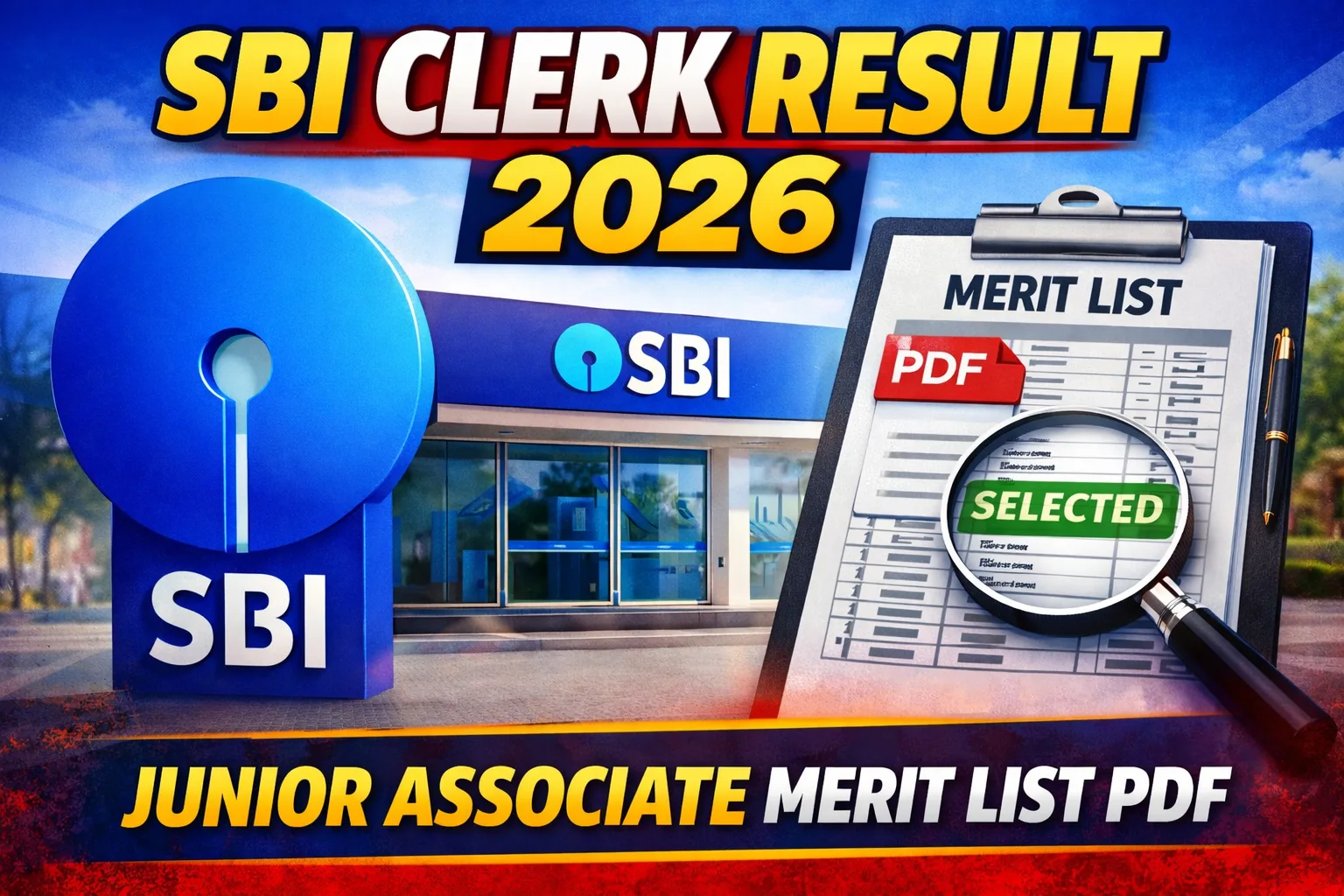SBI Clerk Result 2026 Junior Associate Merit List PDF