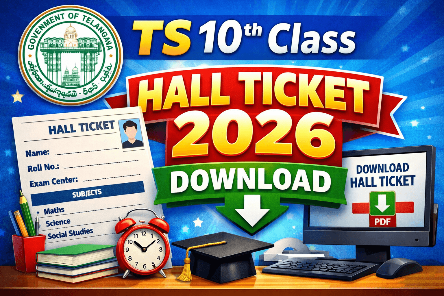 TS 10th Class Hall ticket 2026 Download