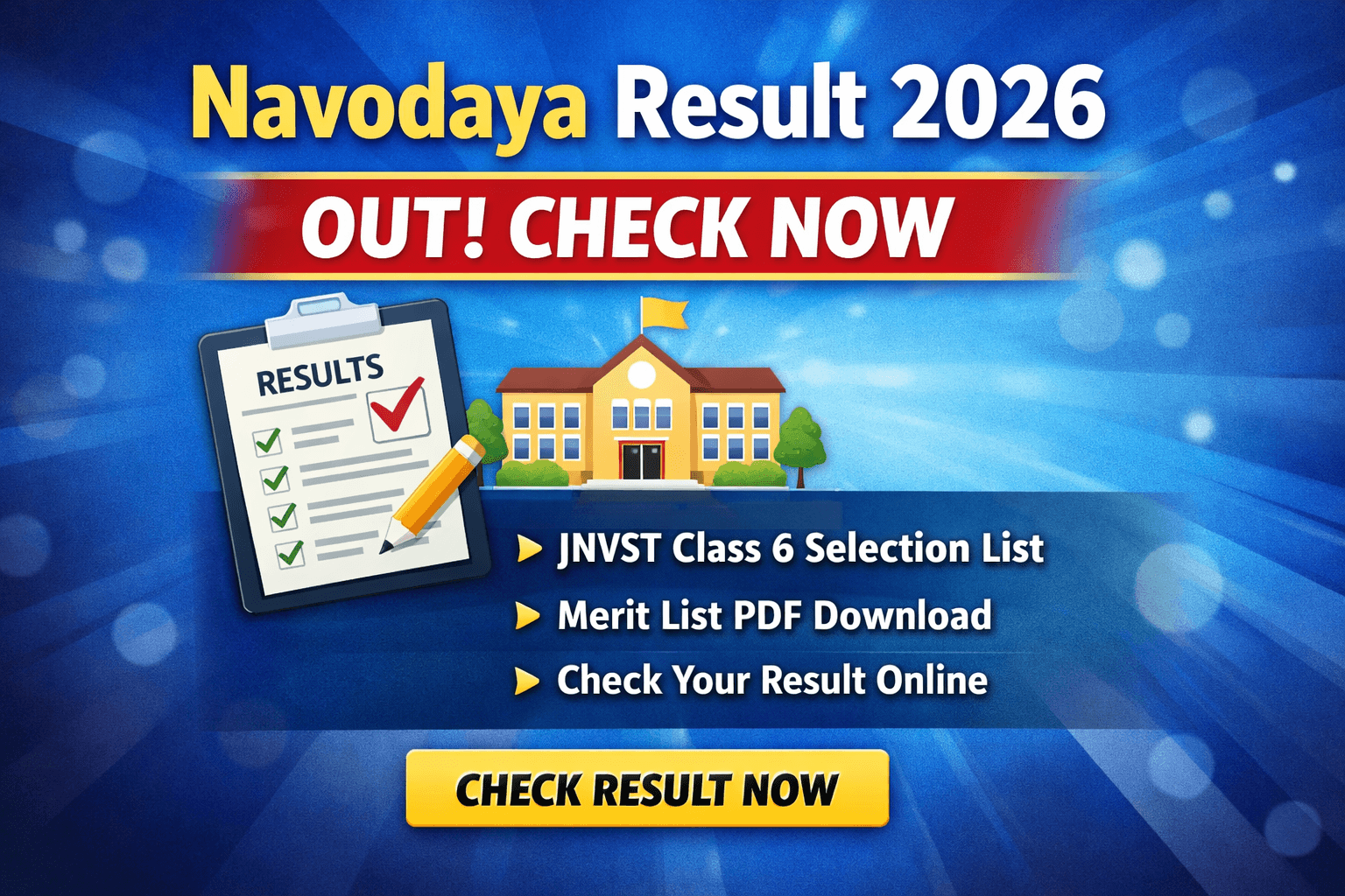 Navodaya Result 2026 OUT Check Now