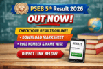 PSEB 5th Result 2026 announced